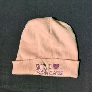 Graphic Womens Beanie I Love Cats Cuffed Knit Hat